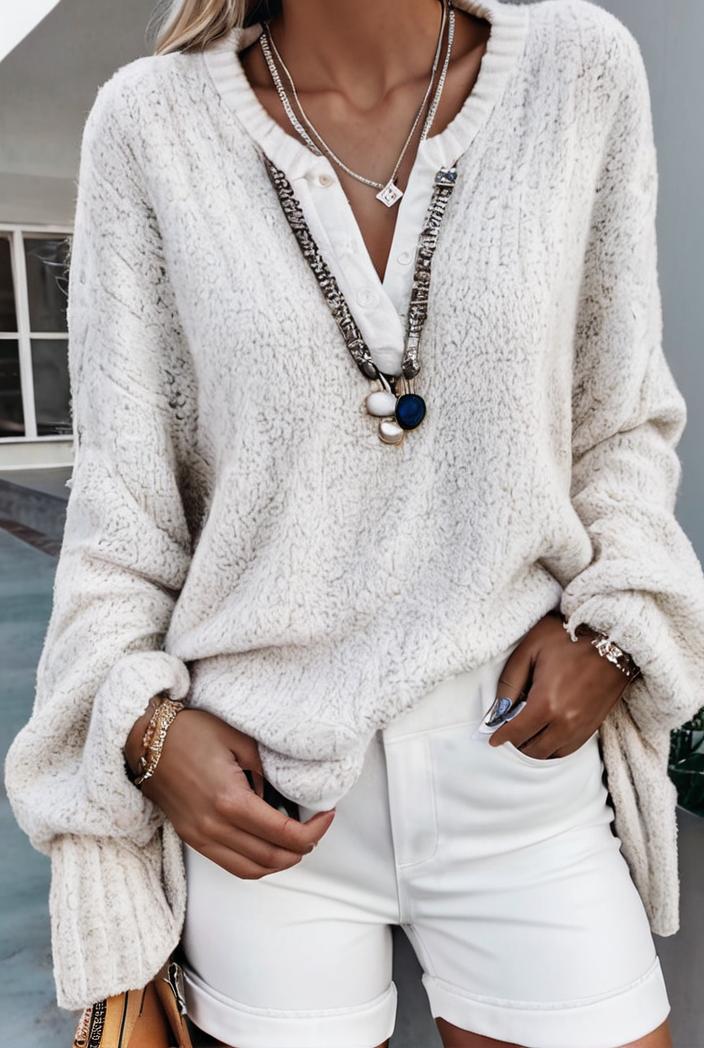 solid v neck long sleeve loose oversized t shirts 104058