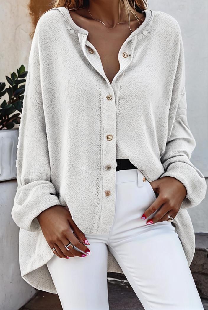 solid v neck long sleeve loose oversized t shirts 104056