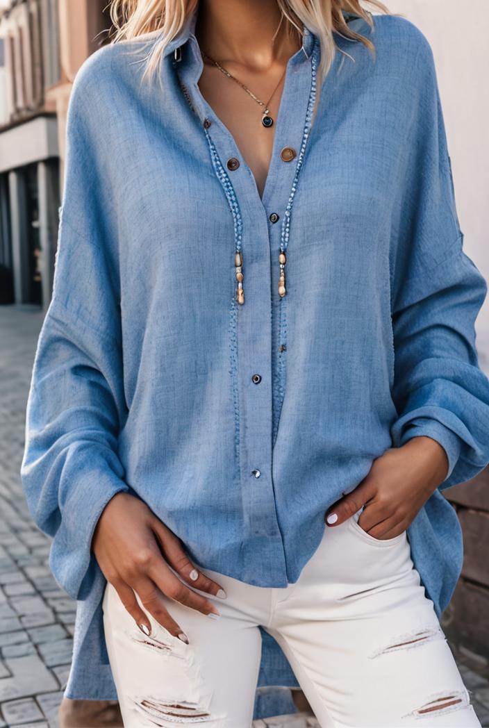 solid v neck long sleeve loose oversized t shirts 104070