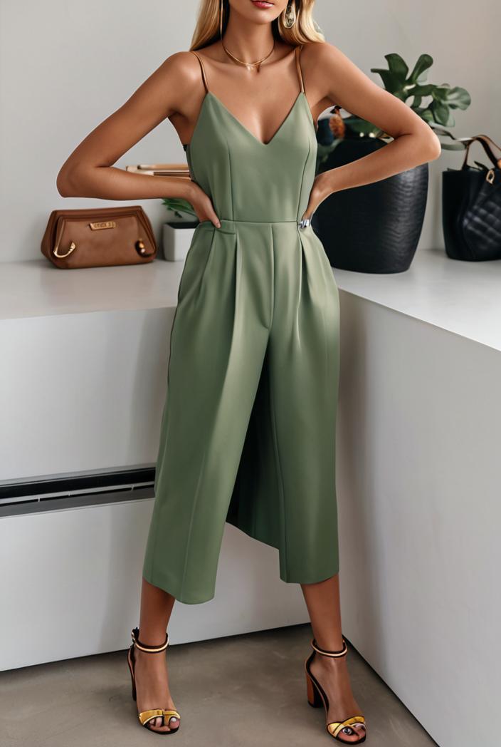 loose round neck sleeveless belted jumpsuit 149621