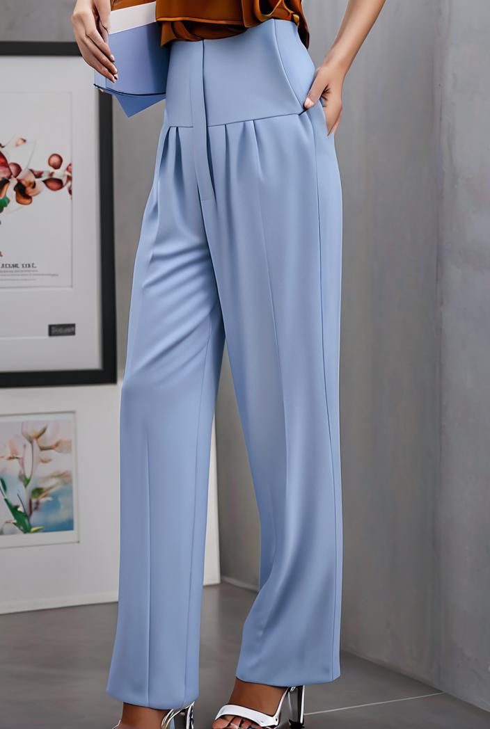one shoulder crop top mopping pants two piece suit 103360