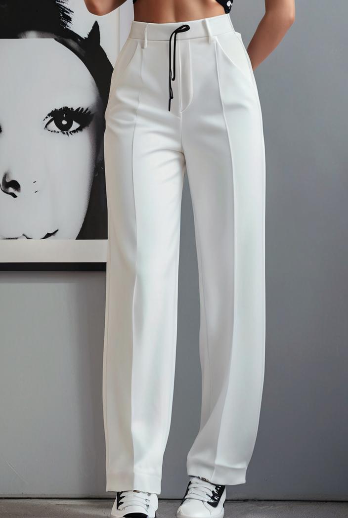 one shoulder crop top mopping pants two piece suit 103387