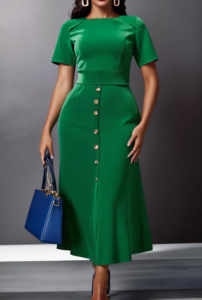 ruffled pleated short sleeve dress 116399