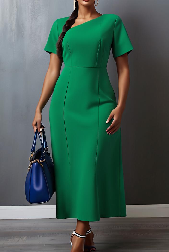 ruffled pleated short sleeve dress 116402