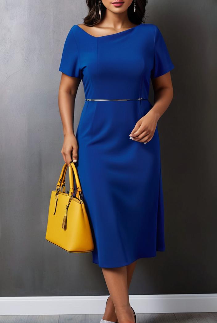 ruffled pleated short sleeve dress 116449