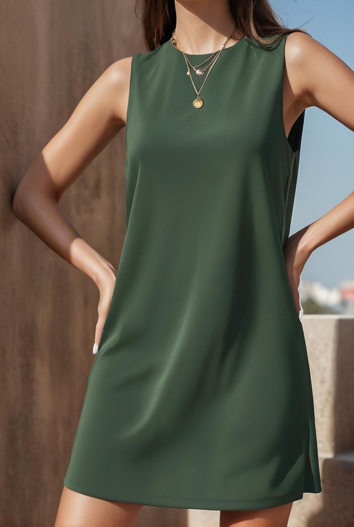 casual fashion loose sleeveless mini dress 122789