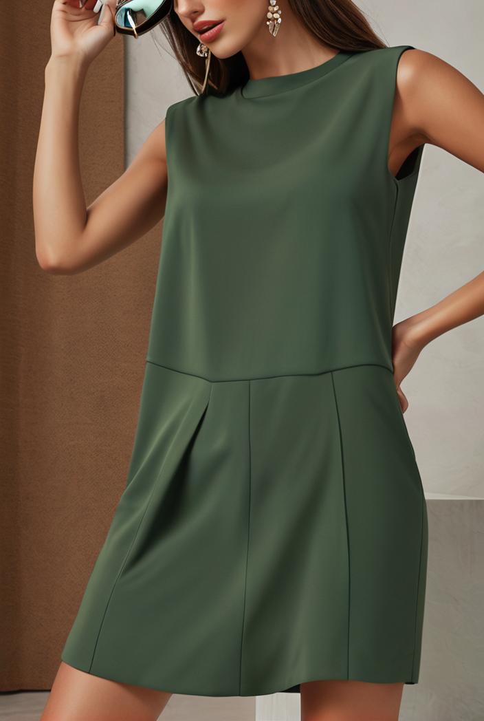 casual fashion loose sleeveless mini dress 122792