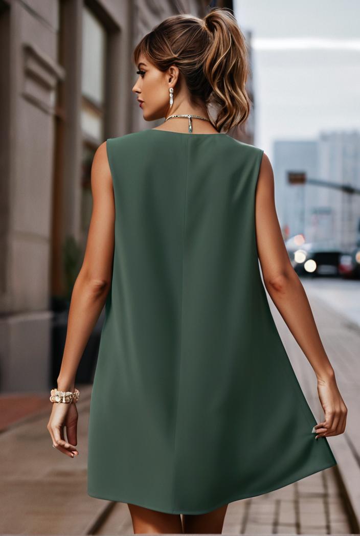 casual fashion loose sleeveless mini dress 122818
