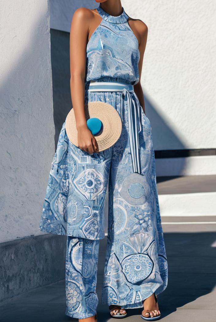 floral print halter bohemian long skirt 135665