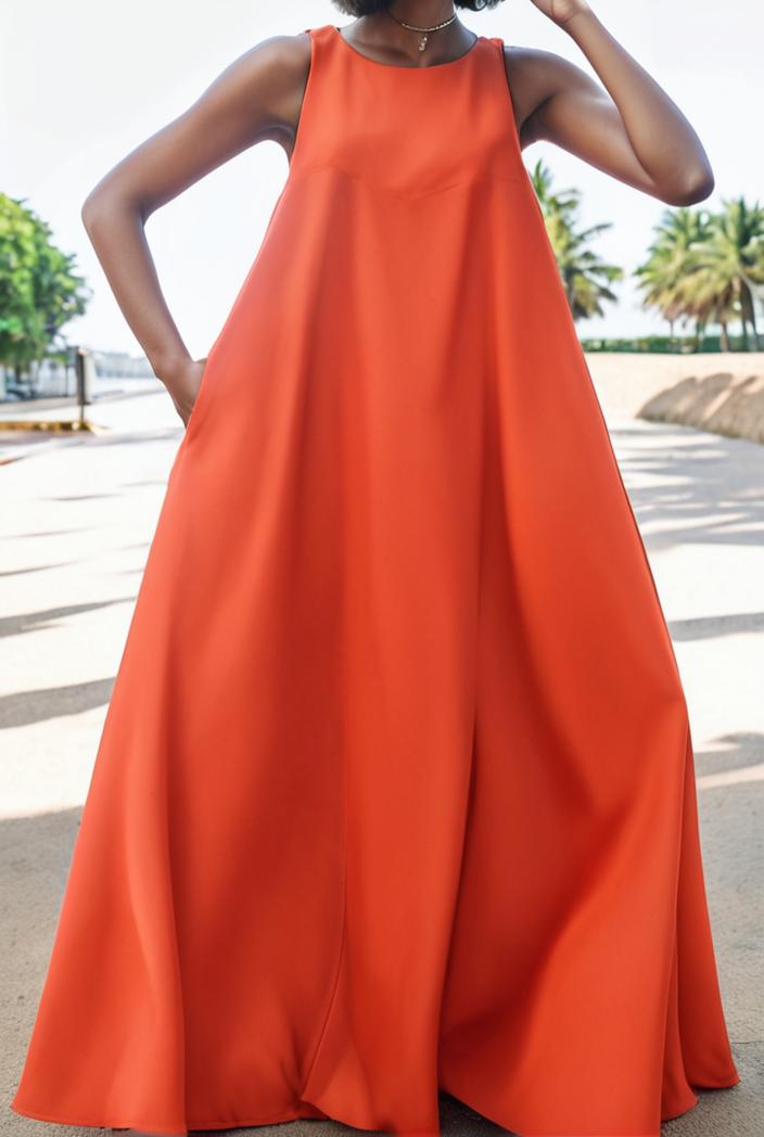 solid halter neck open back sleeveless dress 101727