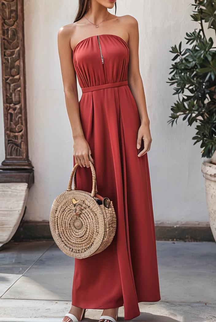 solid halter neck open back sleeveless dress 101766