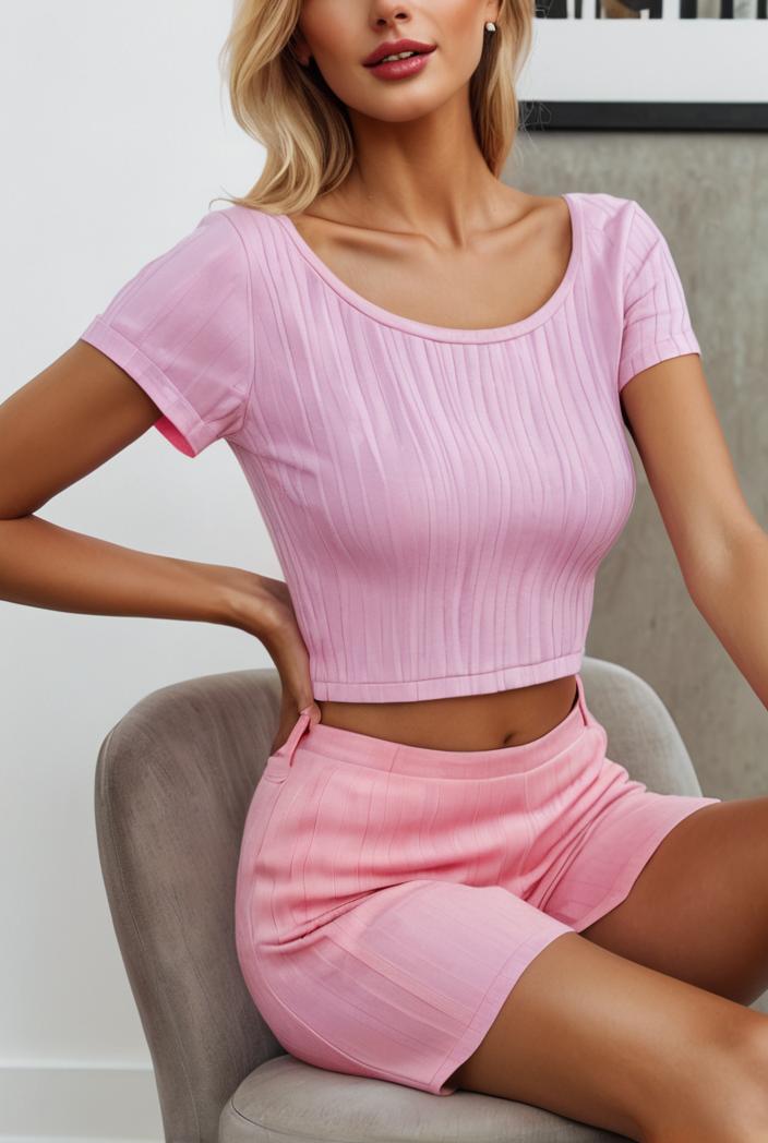 decorative button round neck short sleeve sweater mini dress 125717