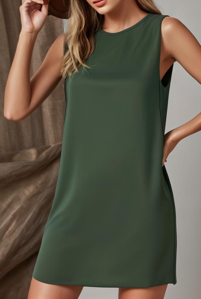 casual fashion loose sleeveless mini dress 103750