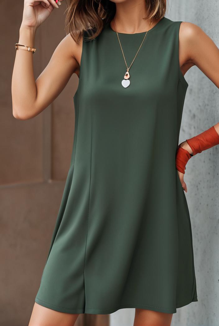 casual fashion loose sleeveless mini dress 103752