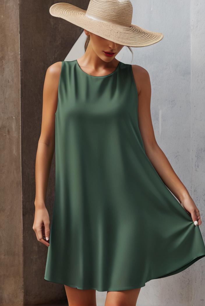 casual fashion loose sleeveless mini dress 103762