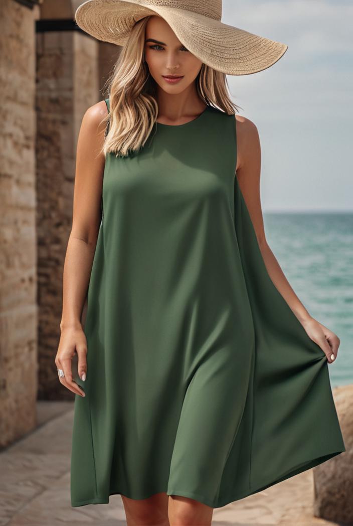 casual fashion loose sleeveless mini dress 103760