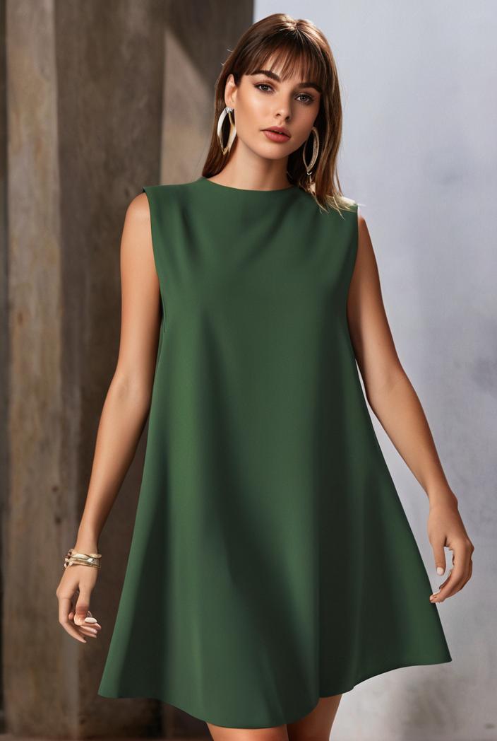 casual fashion loose sleeveless mini dress 103779