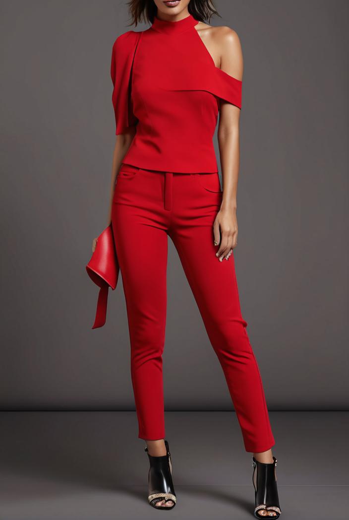 ruffled sleeveless elegant jumpsuit 141062
