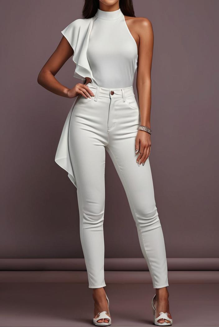 ruffled sleeveless elegant jumpsuit 141115