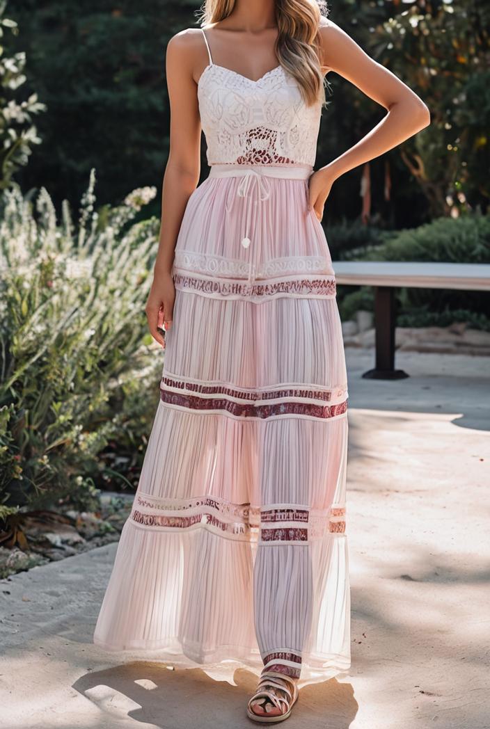 sling belted striped sleeveless dress 148051