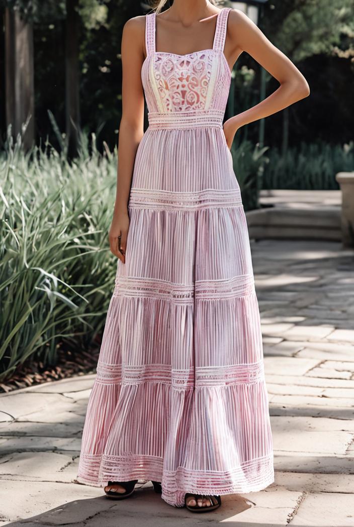 sling belted striped sleeveless dress 148055