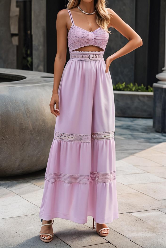 sling belted striped sleeveless dress 148057