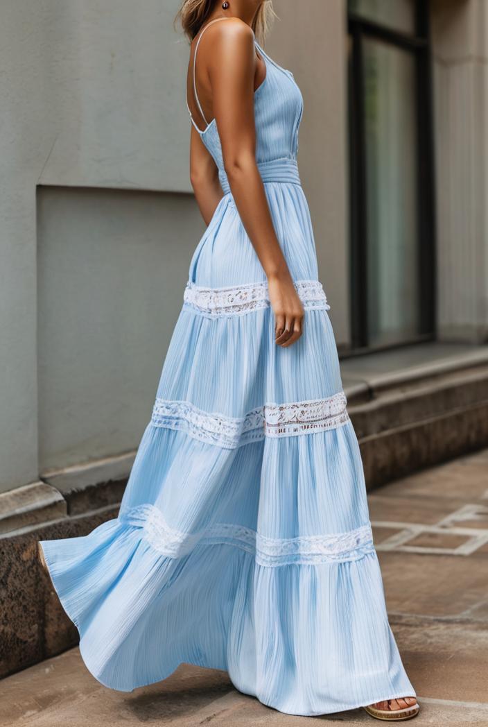 sling belted striped sleeveless dress 148083
