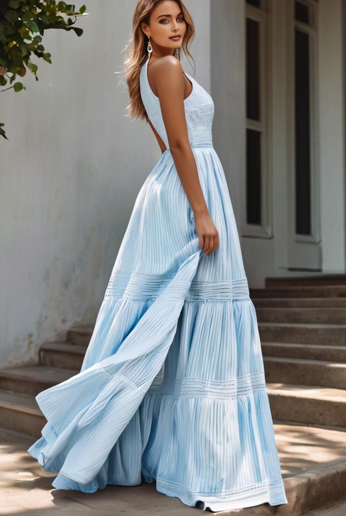 sling belted striped sleeveless dress 148089