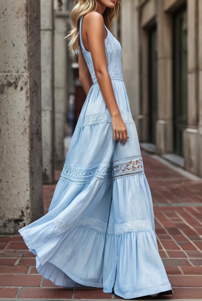 sling belted striped sleeveless dress 148090