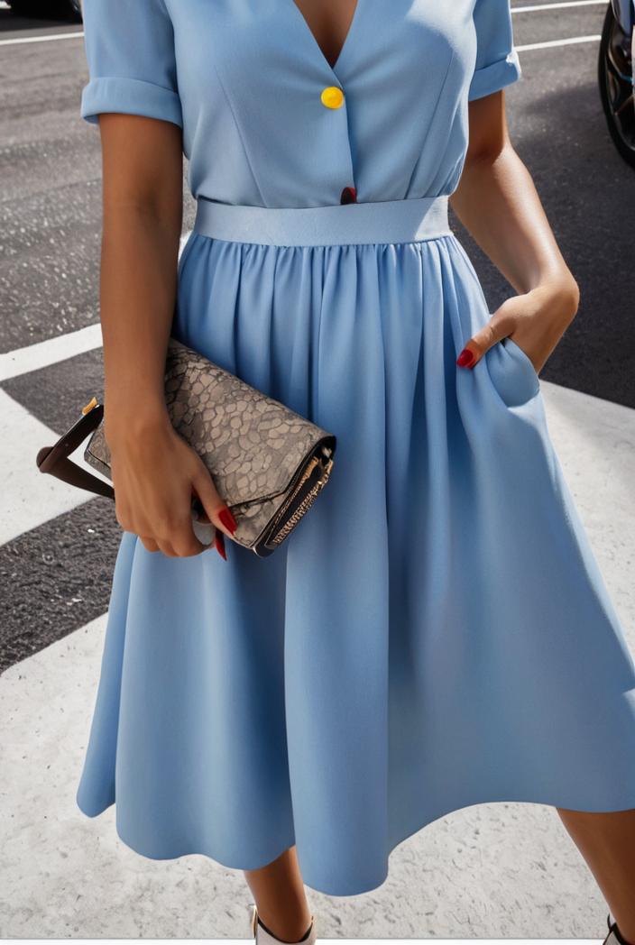 a line flap pockets rolled sleeve v neck casual lapel denim maxi dresses 105584
