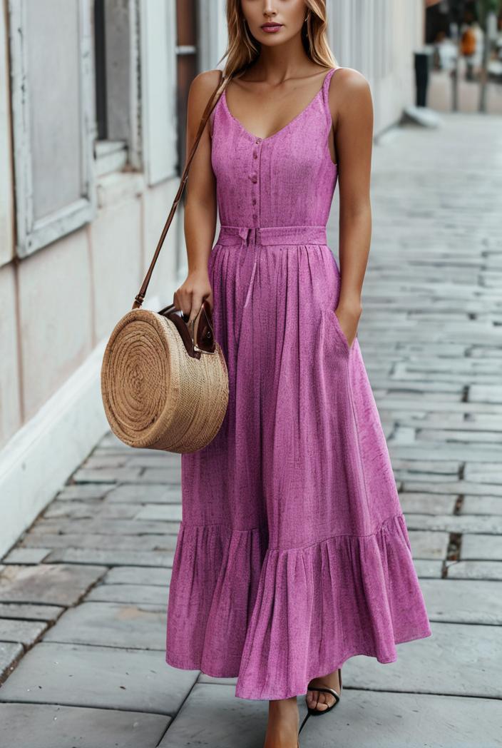 boho print halterneck sleeveless dress 126164