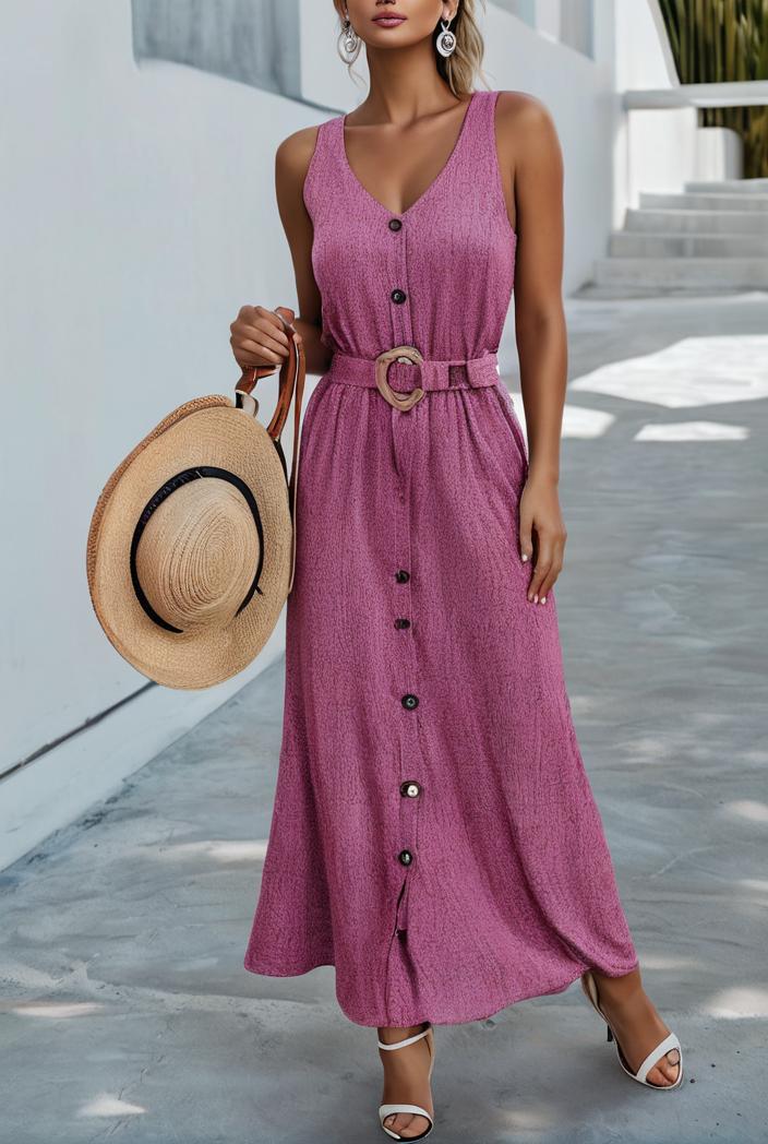 boho print halterneck sleeveless dress 126170