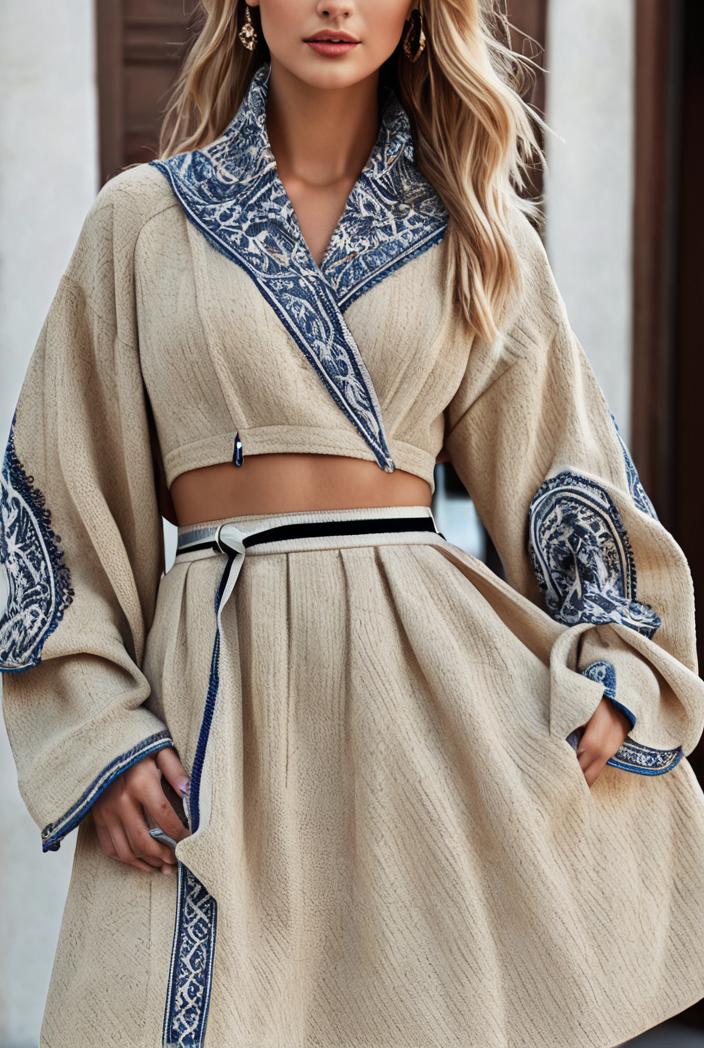 fashion v neck printed long sleeve midi dress 113183