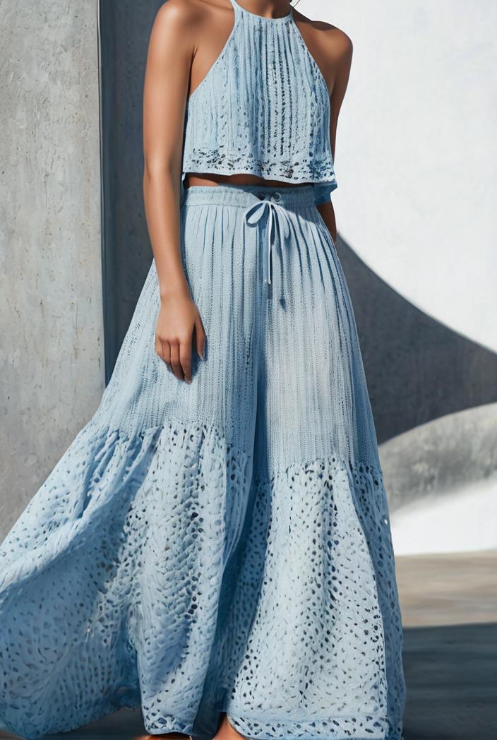 floral print halter bohemian long skirt 113654