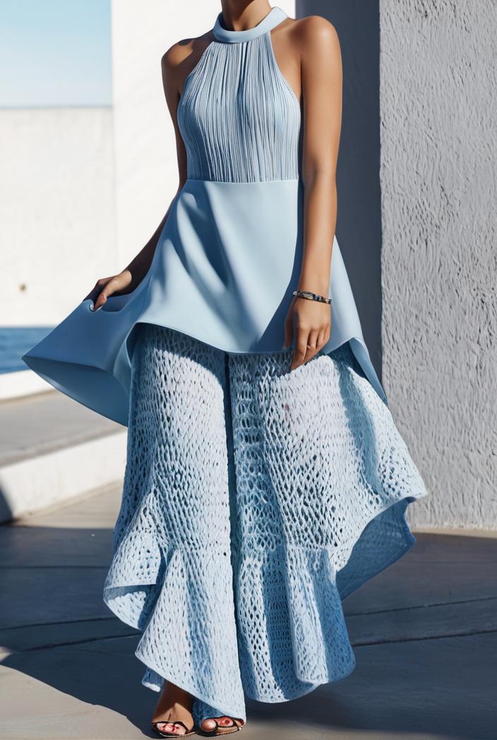floral print halter bohemian long skirt 113672