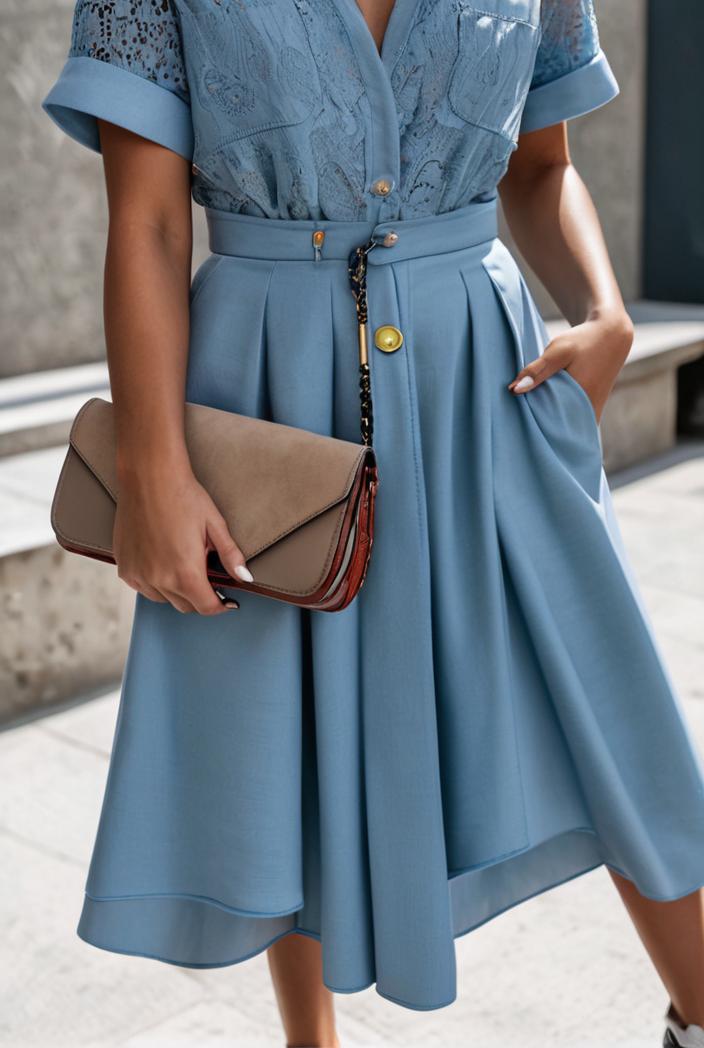 a line flap pockets rolled sleeve v neck casual lapel denim maxi dresses 109782