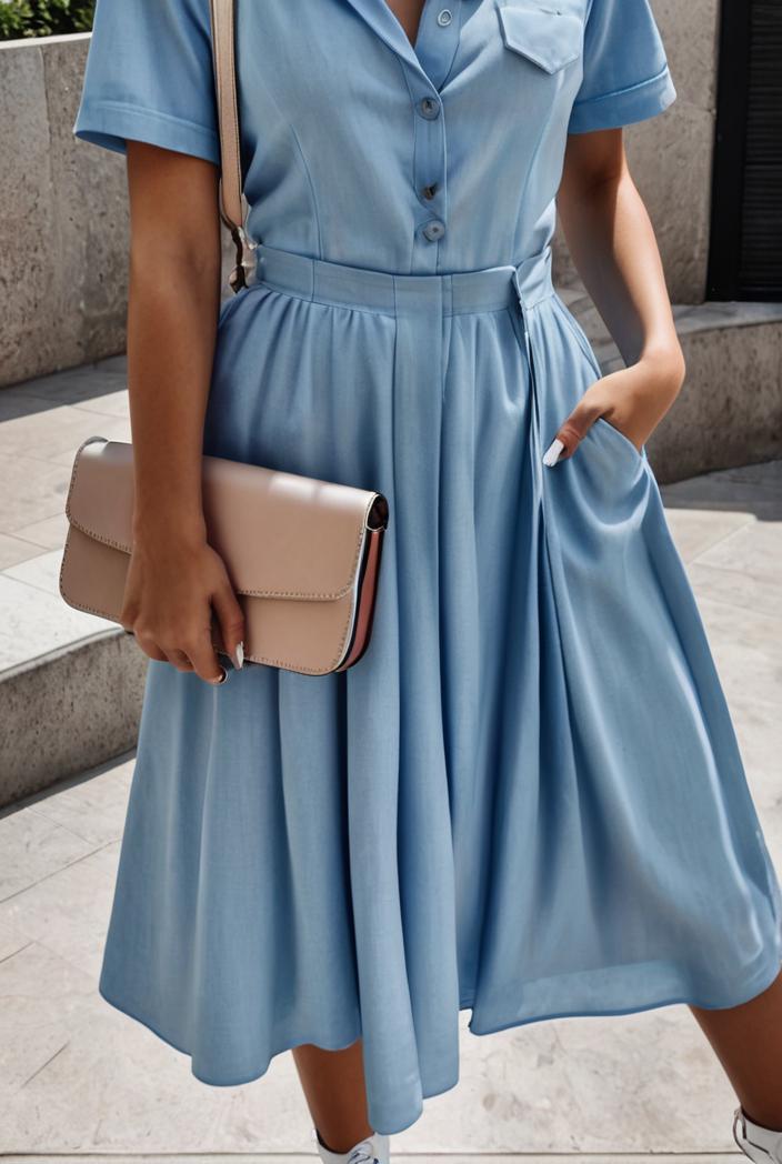 a line flap pockets rolled sleeve v neck casual lapel denim maxi dresses 109785