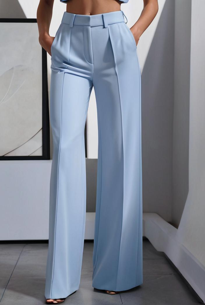 one shoulder crop top mopping pants two piece suit 124969