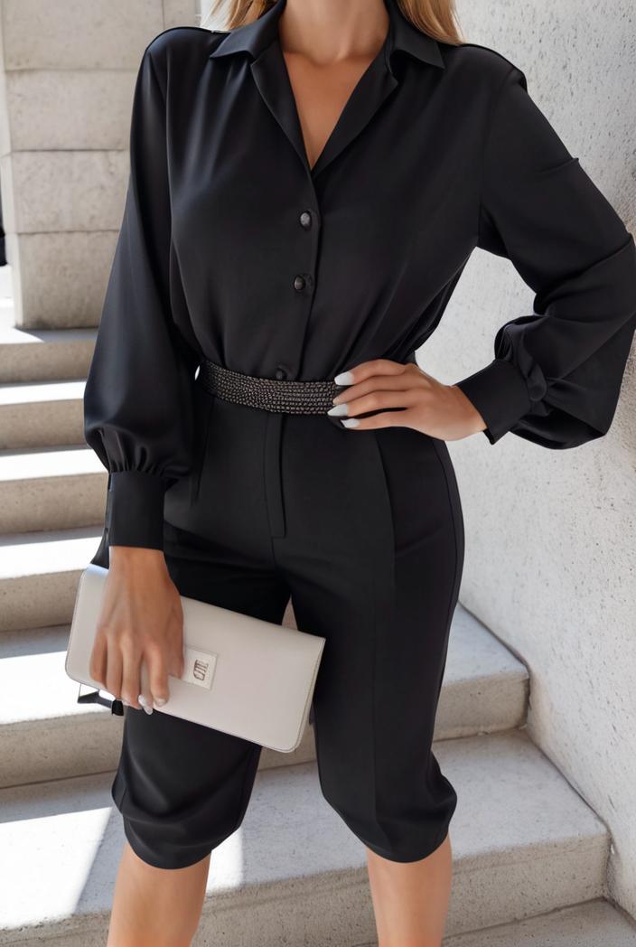 solid crossover long sleeve slit dress 147052