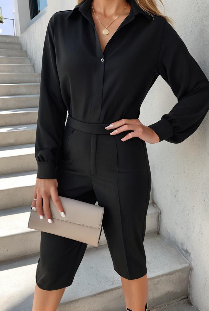 solid crossover long sleeve slit dress 147054
