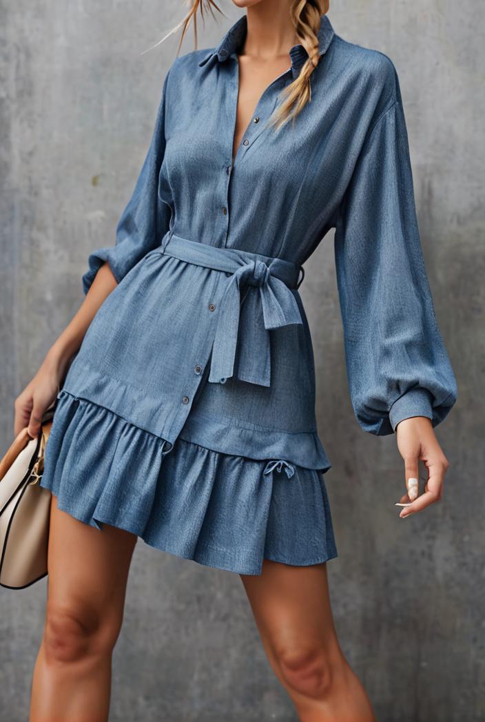 women s dresses velvet burnt flower ruffled irregular long sleeve dress 117662