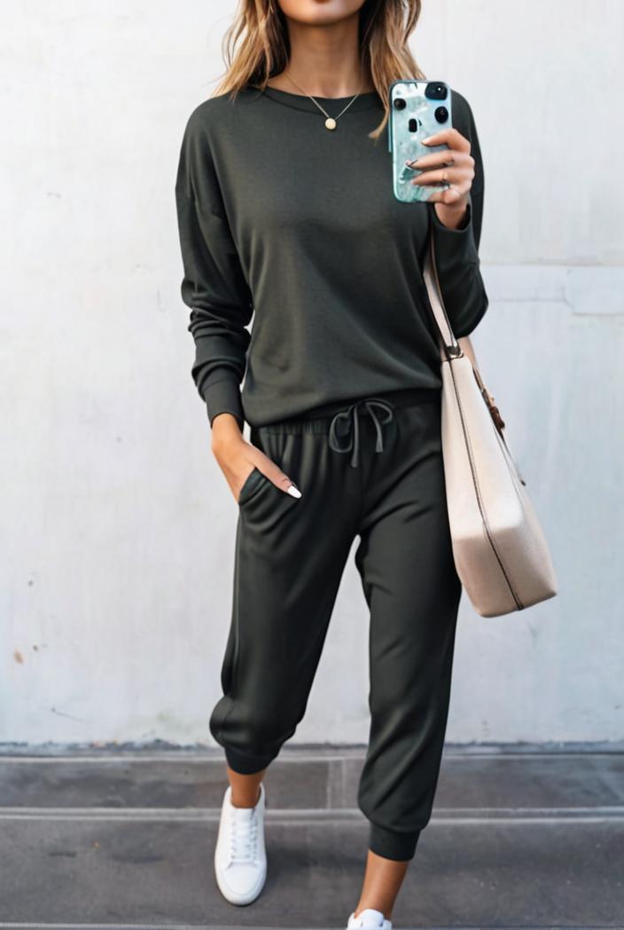 2 piece knitted cotton lounge sweatshirt 116894