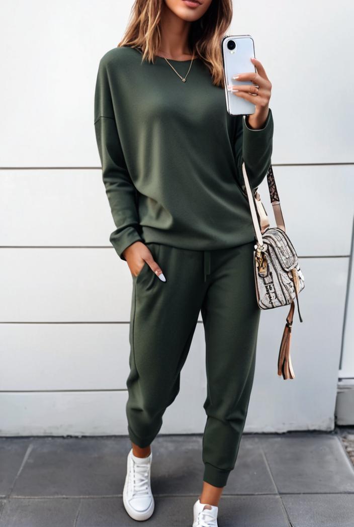 2 piece knitted cotton lounge sweatshirt 116895