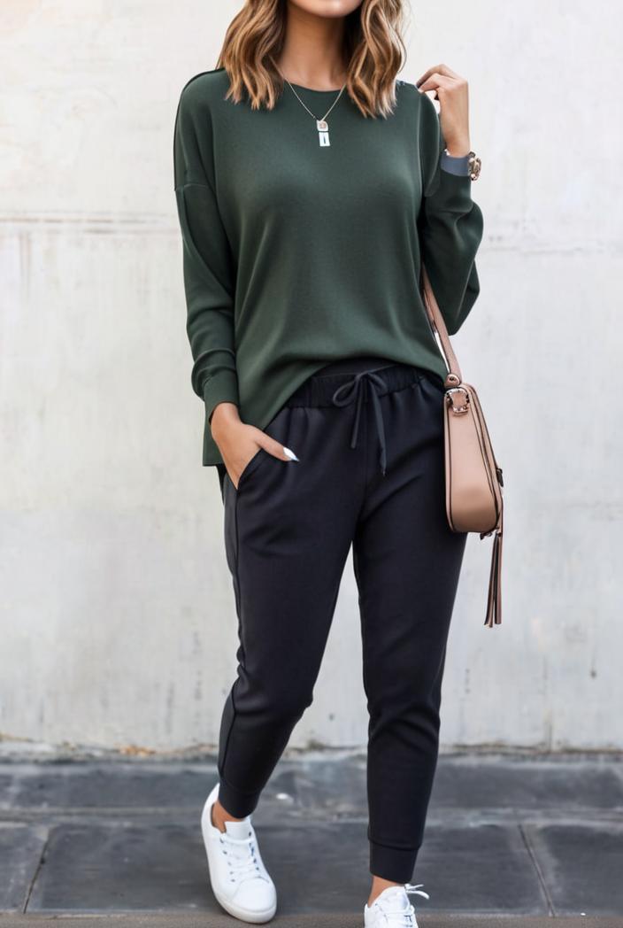 2 piece knitted cotton lounge sweatshirt 116898