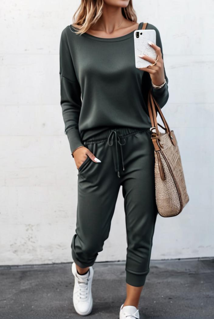 2 piece knitted cotton lounge sweatshirt 116900