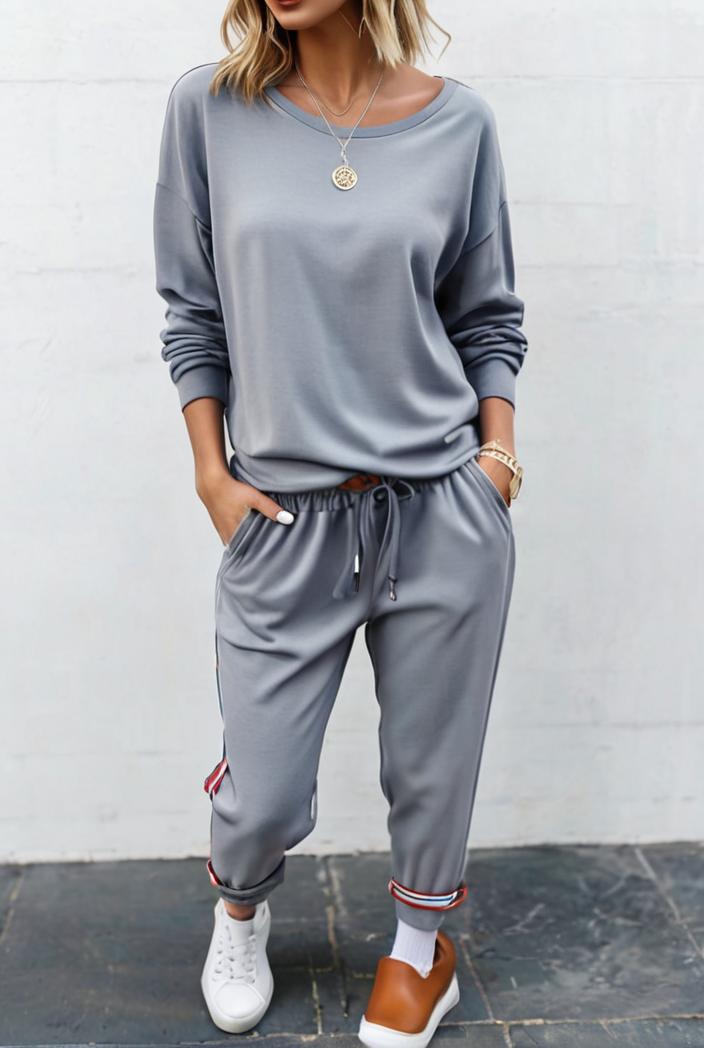 2 piece knitted cotton lounge sweatshirt 116904