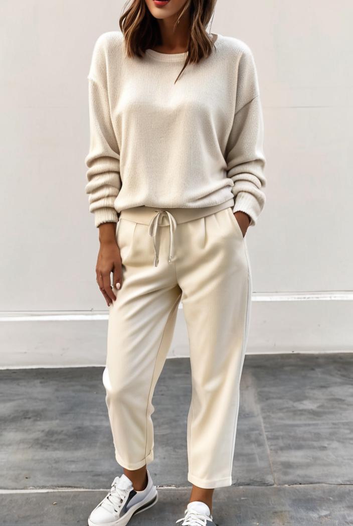 2 piece knitted cotton lounge sweatshirt 116914