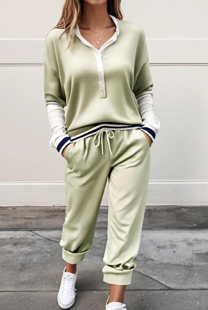 2 piece knitted cotton lounge sweatshirt 116916