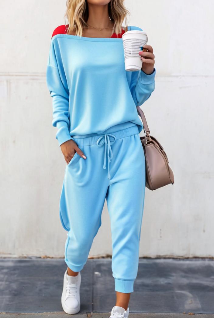 2 piece knitted cotton lounge sweatshirt 116920