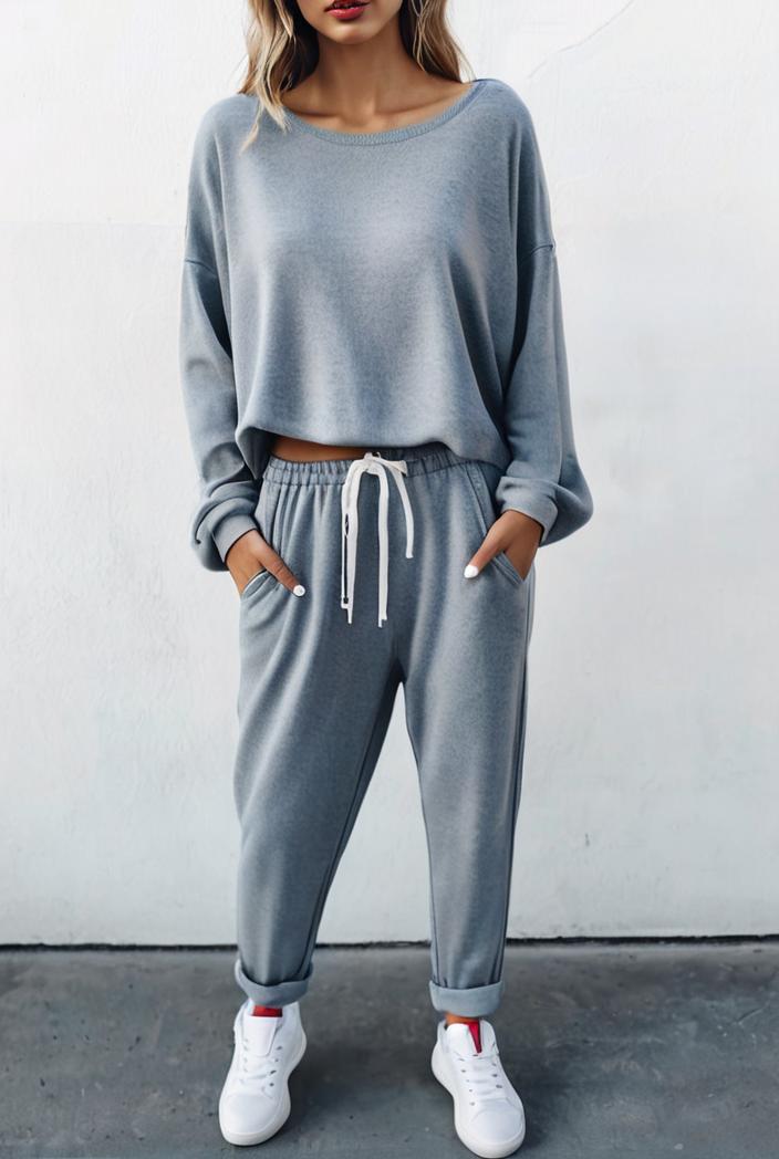 2 piece knitted cotton lounge sweatshirt 139841